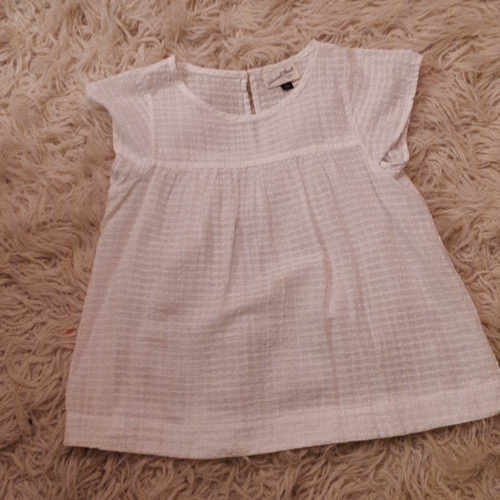 White cotton smock blouse